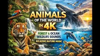Animals of the World in 4K | Forest & Ocean Wildlife Sounds | Relaxing Nature Music
