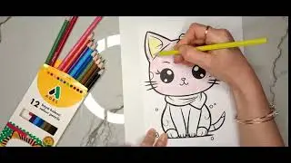 Satisfying Cute Girl Coloring ASMR 🎨 Relaxing Crayon Coloring for Stress Relief