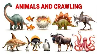 Learn 30 Sea Animals, Bugs and Insects 🌊 Fun Facts for Kids 💖Apatosaurus, Telescope goldfish