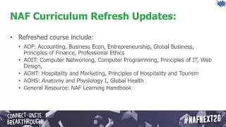 NAF Curriculum Implementation and Updates