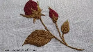 Beautiful hand embroidery flower 🌹design#trending#viral#embroidery#tutorial#2026/