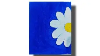 White Daisy Painting | Acrylic Art Process|Flower Painting for Beginners | Simple Canvas Art