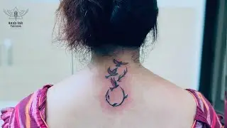 Infinity Tattoo | Flying Birds Tattoo | Back Tattoo Design for Girls | Leaf Tattoo Design#shorts
