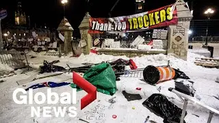 Trucker protests: Crowds thin as police clear downtown Ottawa