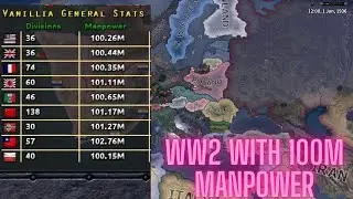 WW2 BUT WITH 100M MANPOWER  / HOI4 TIMELAPSE
