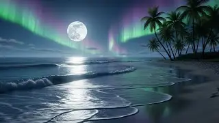 Moonlit Ocean Waves at Night | Deep Relaxation, Stress Relief and Peaceful Sleep Ambience