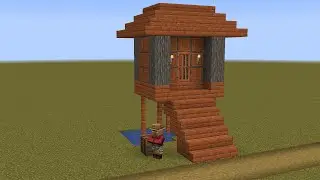 Как построить коттедж рыбака в деревне Minecraft (1.14 саванна)
