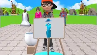 Страшная учительница. Забавные 3D игры. Прыжок на деревянных качелях-мостике против конфет в форм...