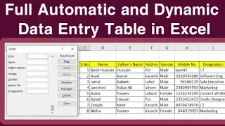 Full Automatic And Dynamic Data Entry Form | Data Entry Form in excel
