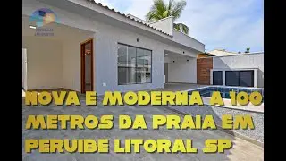 Casa moderna com piscina a 100 metros da praia em Peruíbe Litoral Sul SP