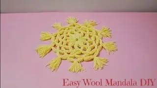 Beautiful Tassel Mandala ✨💛 | Yarn Table Mat #Shorts #DIYReels #WoolCraft #MandalaArt #EasyDIY #diy