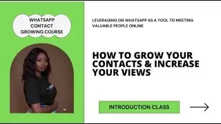 How to Grow your Contacts and Increase your Status views Online Audio Course (Introduction Class)