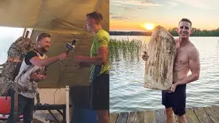 Ukończył Ironmana z 50kg kłodą! Kazał ją nosić reporterowi podczas wywiadu - Wojciech Sobierajski