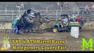 Wild SXS & ATV barrel racing action! Not everyone kept it on all fours - epic saves and brutal rolls