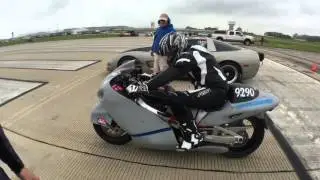 World's Fastest Nitrous Hayabusa 244mph standing mile (Ransom Ts pass from the starting line)