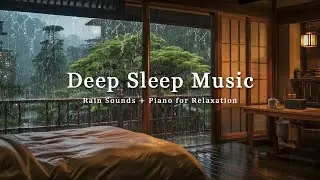 Relaxing Piano Sleep Music with Rain Ambience - Warm Bedroom for Stress Relief and Insomnia, Calming