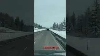 Driving through the mountains in La grande, Oregon