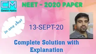 NEET-2020  CHEMISTRY PAPER COMPLETE SOLUTION | NEET-2020 CHEMISTRY PAPER SOLVED