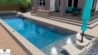 Doug and Dianna's Pool / Spa with Cedar Pergola Design V1B