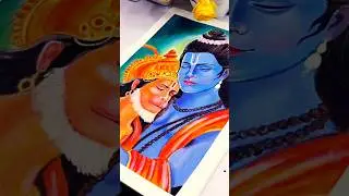 Where Bhakti Meets Art &ndash; Ram Ji & Hanuman🙏Ji panting 🕉️#art #shortvideo #viralvideo