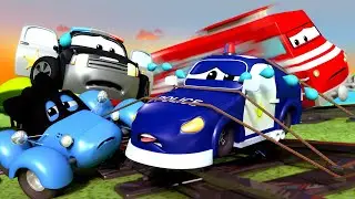 La Super Pattuglia -  Legato ai Binari del TRENO - Car City 🚗 Cartone animato per i bambini