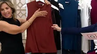 Susan Graver Modern Essentials Rib Knit Sleeveless Mock-Neck Top on QVC