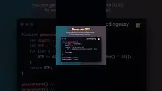 YOU CAN GENERATE A ONE TIME PASSWORD(OTP) FOR YOUR WEBSITE USING JAVASCRIPT😈 