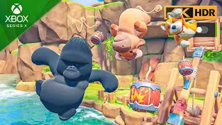 Xbox Series X Split Screen Games ❯ FUNNY Coop Gameplay Party Animals