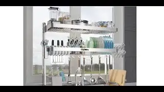 Over Sink Dish Drying Rack  | Stainless Steel Large Storage Adjustable Kitchen Dish Rack