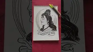 Shiva drawing l Shiva pan painting #shorts #shivadrawing #shivapainting #viraart #ytshorts #tending