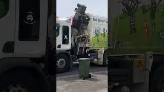 Green truck on glass