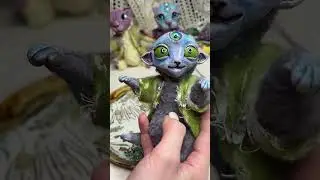 Бусы для волшебного хранителя | handmade art doll | polymer clay beads necklace #fantasy #fairycat