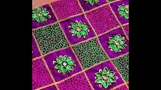 Checks Design Pani Work/Water Work with normal Stitching Needle- Same like Aari/  Maggam work