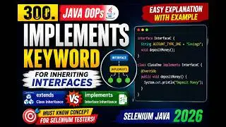 300. Using implements keyword in Java for inheriting interfaces (Selenium Java 2026)