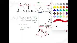2- شرح تأسيس يلو معادلات الحركة والقذف الرأسي للأعلى والسقوط الحر