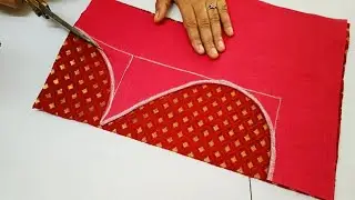 Very stylish boat neck blouse design || blouse || cutting and stitching back neck blouse design