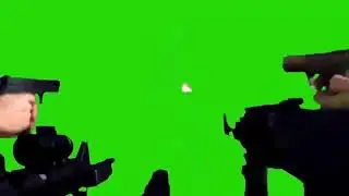 Guns shooting Green Screen
