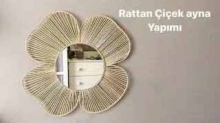 Rattan Çiçek Ayna // Bambu ayna yapımı // #diybambomirror