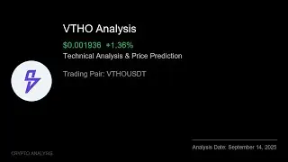VTHO (VTHOUSDT) Technical Analysis - Price Prediction & Buy or Sell September 14, 2025