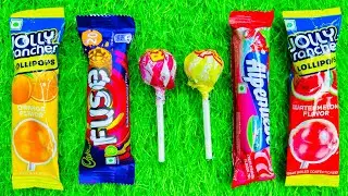 ASMR Most Popular Candys / some lots of colorful rainbow lollipop candy / unpacking chocolate eat 35