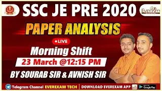 SSC JE PRE 2020 PAPER ANALYSIS || SOURAB SIR || 12:15 PM #civil_engineering