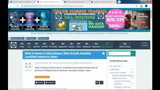 Live instructor led online classes for summer training in Machine Learning Using Python