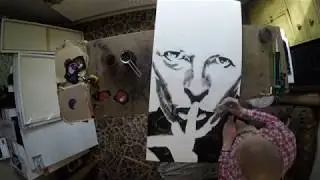 David Bowie Time Lapse Art Portrait by Ben Riley