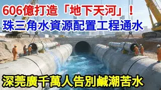 606億打造「地下天河」！珠三角水資源配置工程即將全面通水，深莞廣千萬人告別鹹潮苦水 #大國工程 #科普 #水利工程 #中國 #珠三角