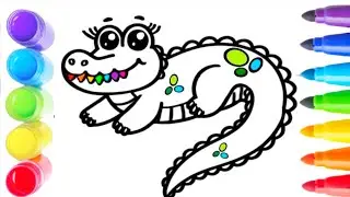 How to Draw a Cute Crocodile ✨❤️ 🐊🎨| Easy Animals Drawing | Step by Step Art Tutorial
