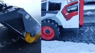 Broombucket for clearing snow.