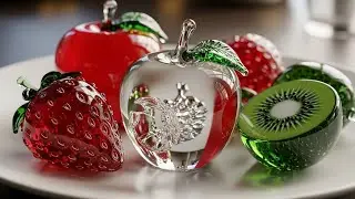 Slow Biting Glass Fruit ASMR 🍎✨ Crystal Crunch Sounds | No Talking