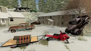 Lost campers use snowmobile and abandoned boat to get home | Farming Simulator 22