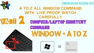 COMPUER/LAPTOP SHORT CUT COMMAND | WINDOW + A TO Z SHORTCUT COMMAND | PART- 2