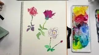 【水彩メイキング】秋バラ/watercolorpainting